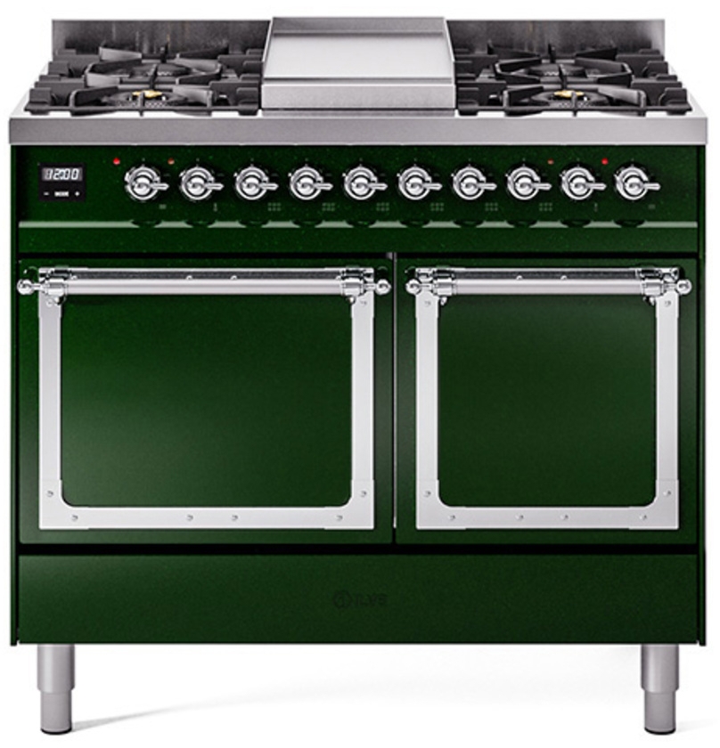 Emerald Green With Chrome Knobs, Natural Gas