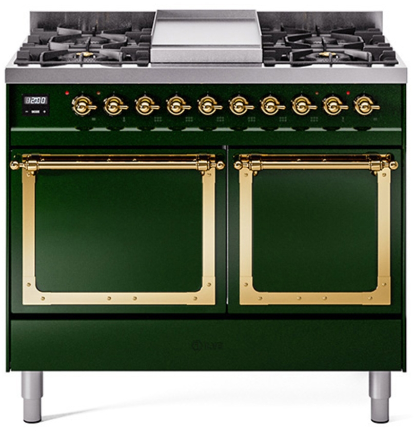 Emerald Green With Brass Knobs, Natural Gas