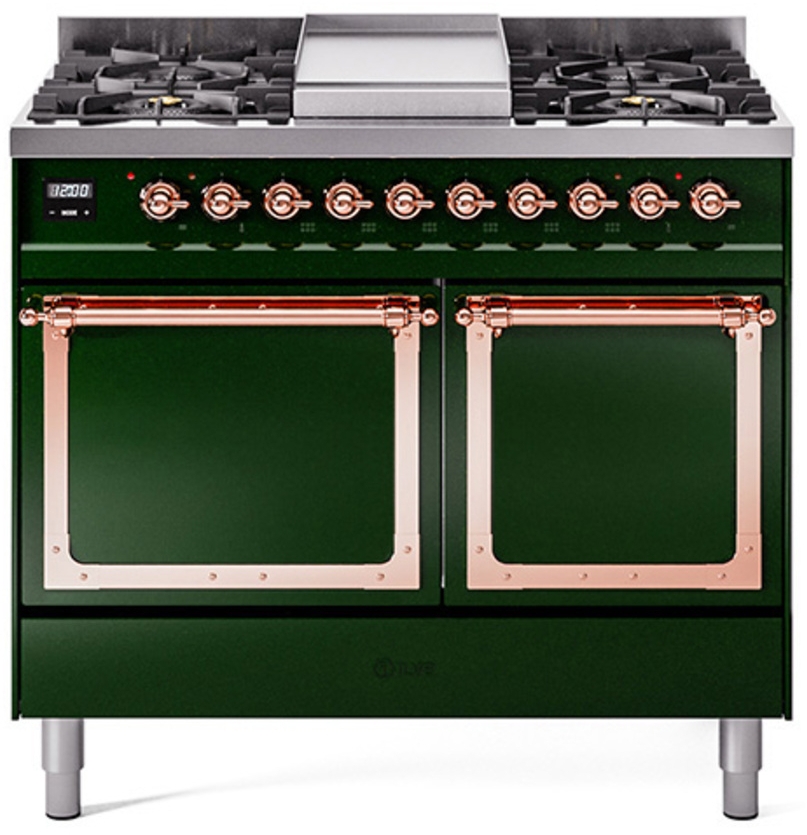 Emerald Green With Copper Knobs, Natural Gas