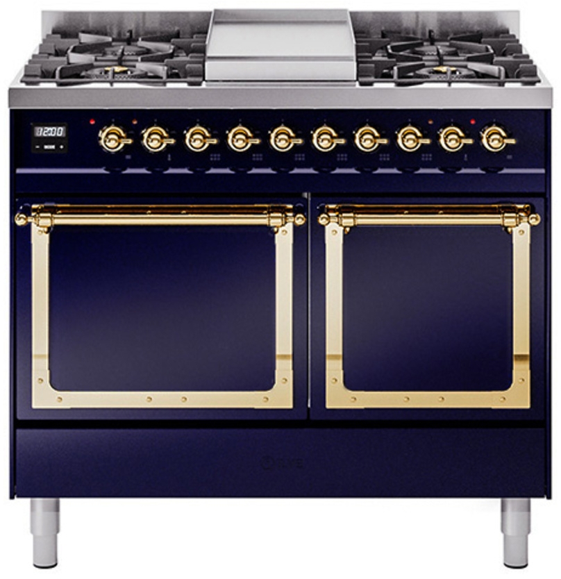 Midnight Blue With Brass Knobs, Natural Gas