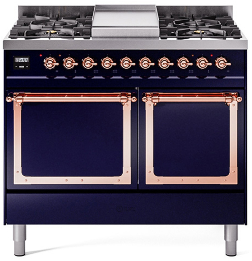 Midnight Blue With Copper Knobs, Natural Gas