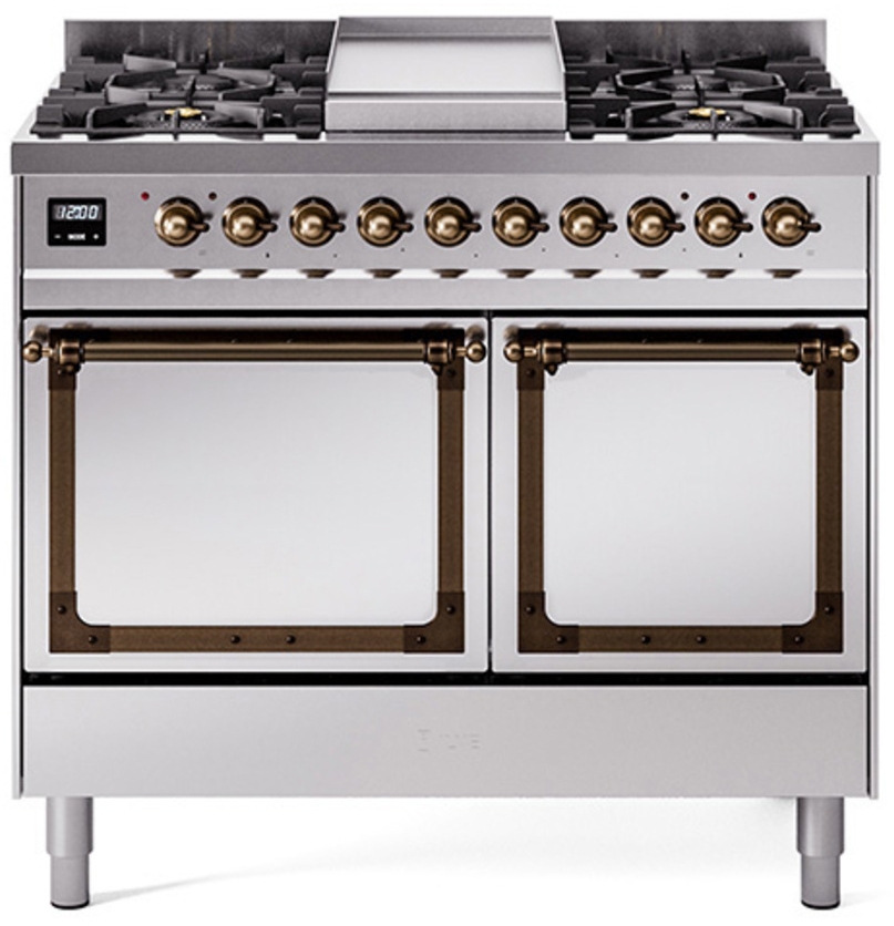 Stainless Steel With Bronze Knobs, Natural Gas