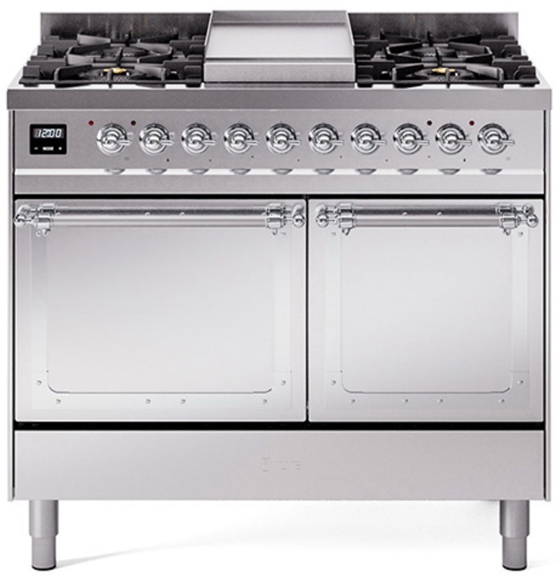 Stainless Steel With Chrome Knobs, Natural Gas