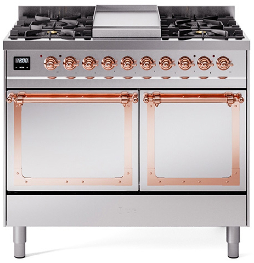 Stainless Steel With Copper Knobs, Natural Gas