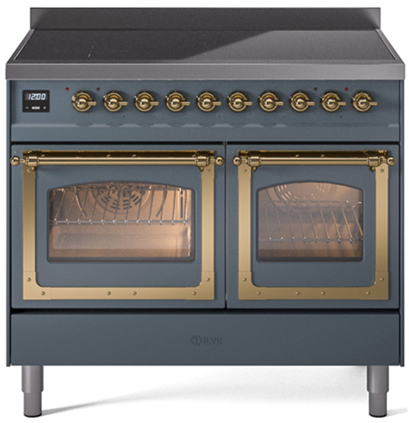 Blue Grey With Brass Knobs