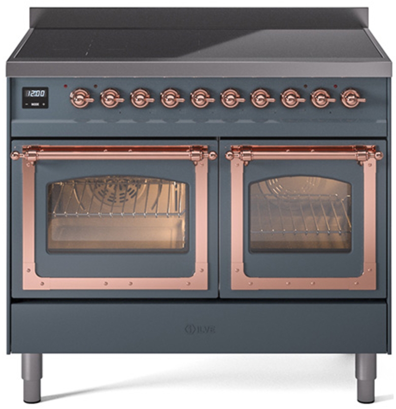 Blue Grey With Copper Knobs