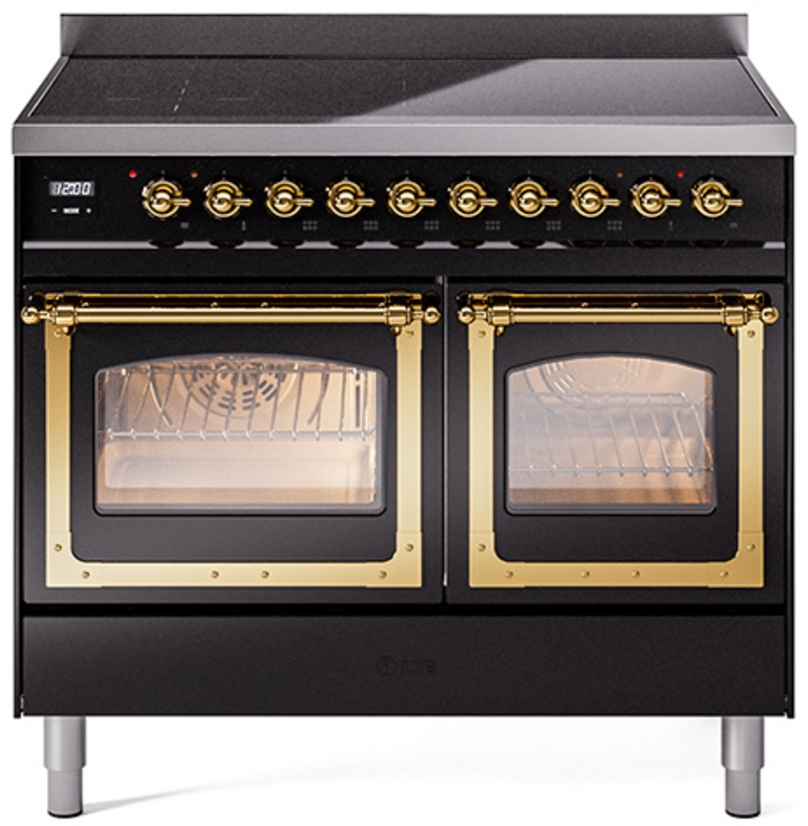 Glossy Black With Brass Knobs