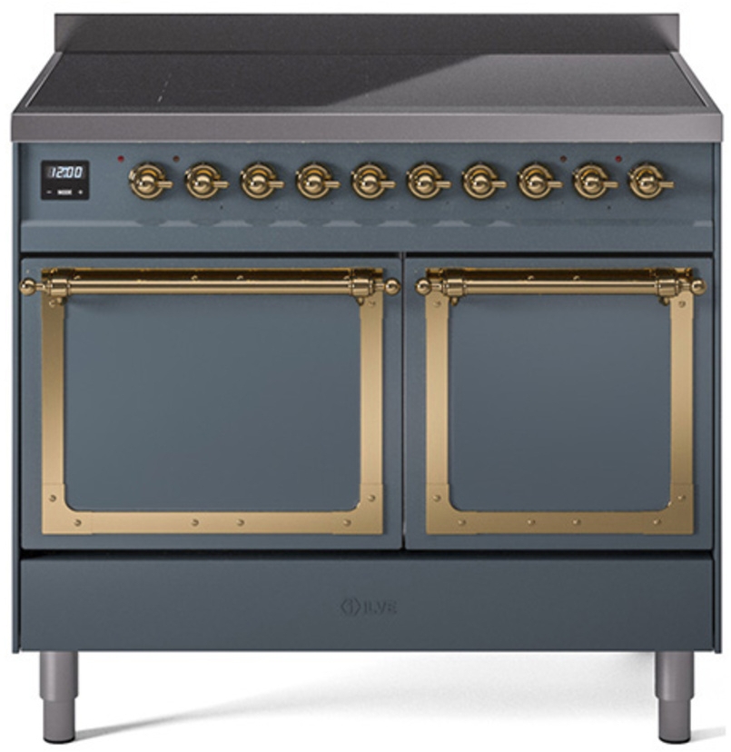 Blue Grey With Brass Knobs