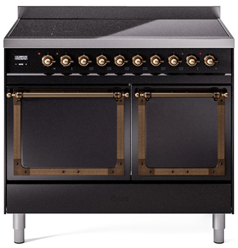 Glossy Black With Bronze Knobs