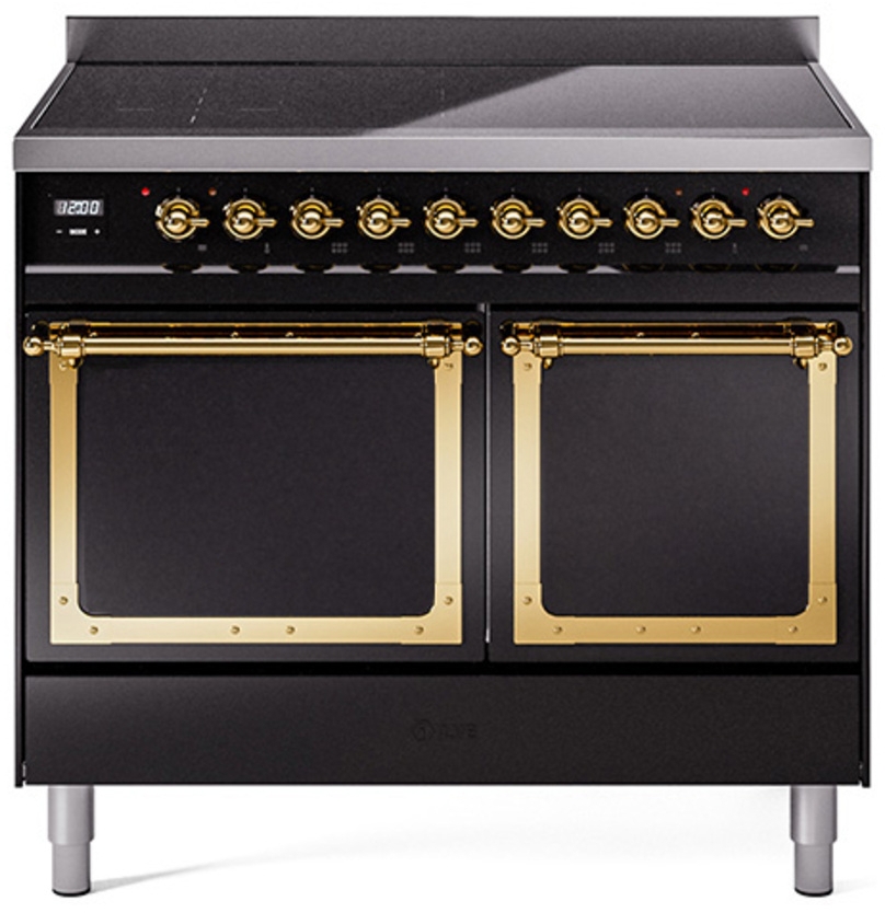 Glossy Black With Brass Knobs