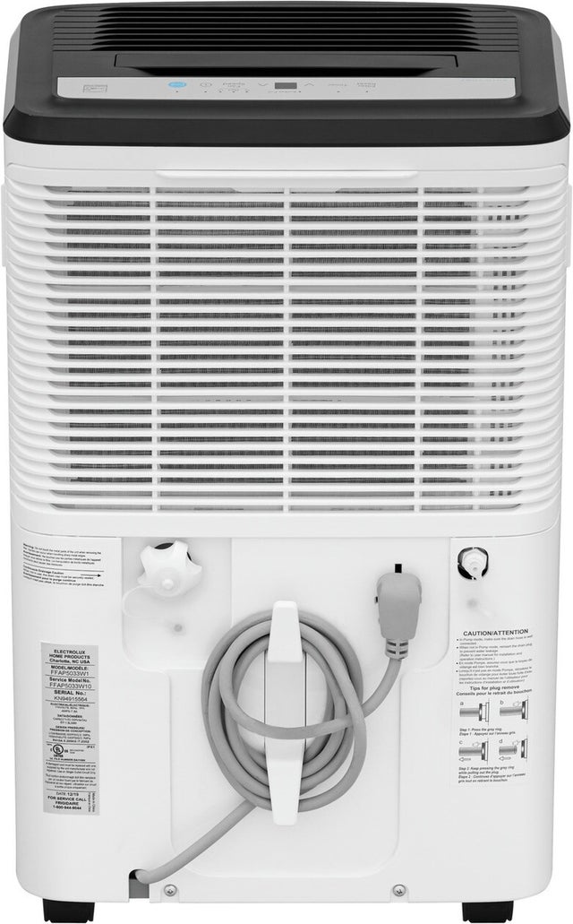 Frigidaire FFAP5034W1 50 Pint Dehumidifier with Pump: White