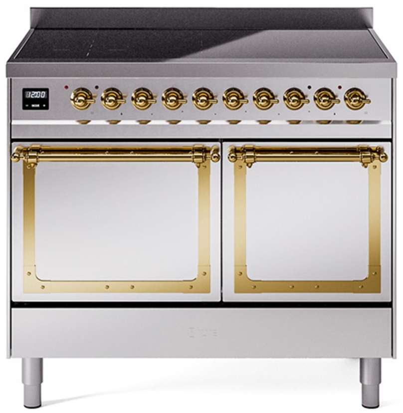 Stainless Steel With Brass Knobs