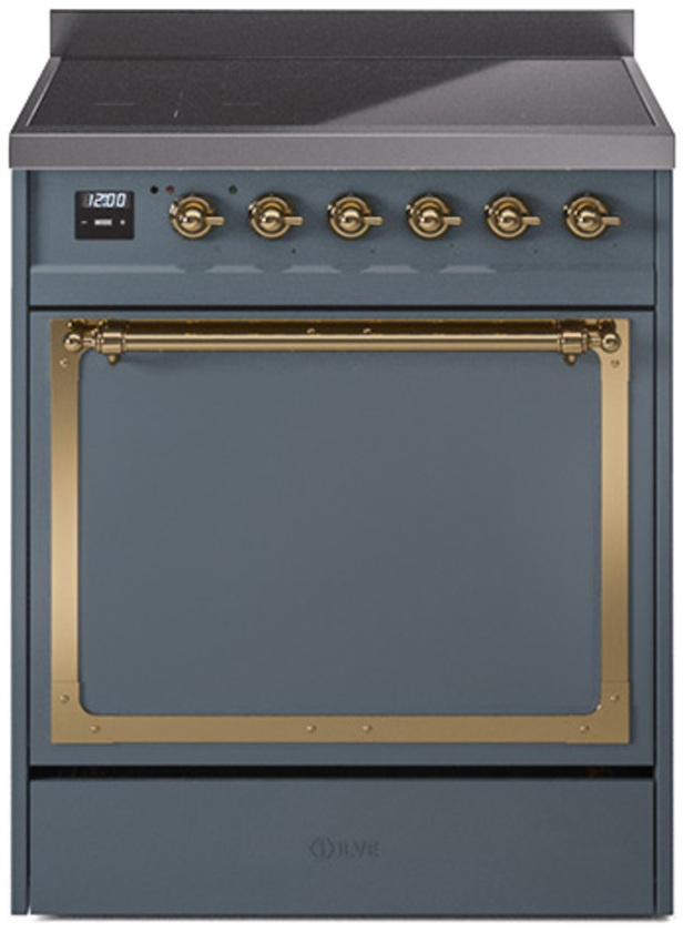 Blue Grey With Brass Knobs