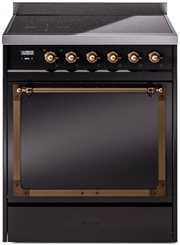 Glossy Black With Bronze Knobs