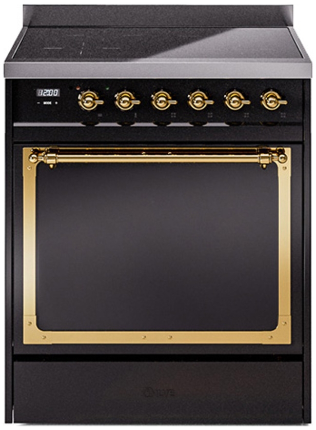 Glossy Black With Brass Knobs