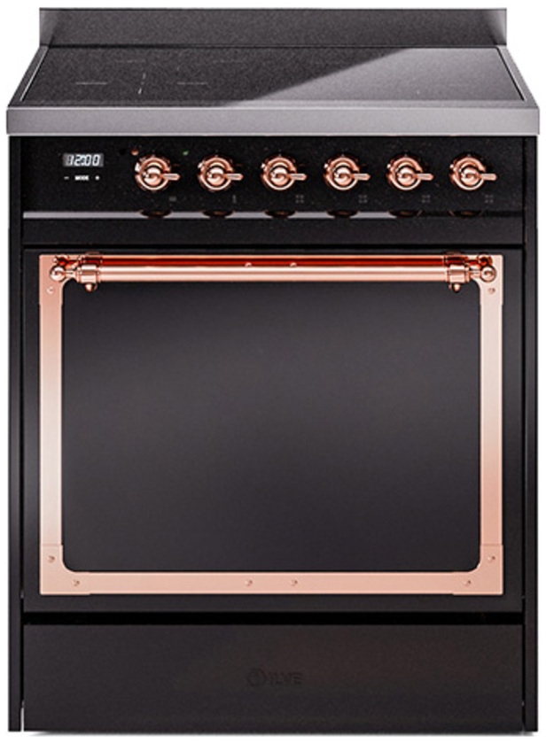 Glossy Black With Copper Knobs