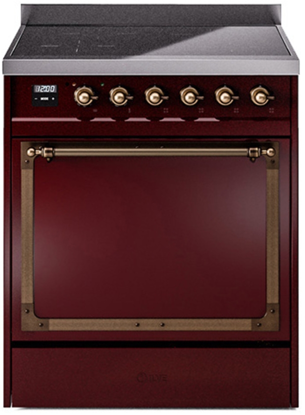 Burgundy With Bronze Knobs