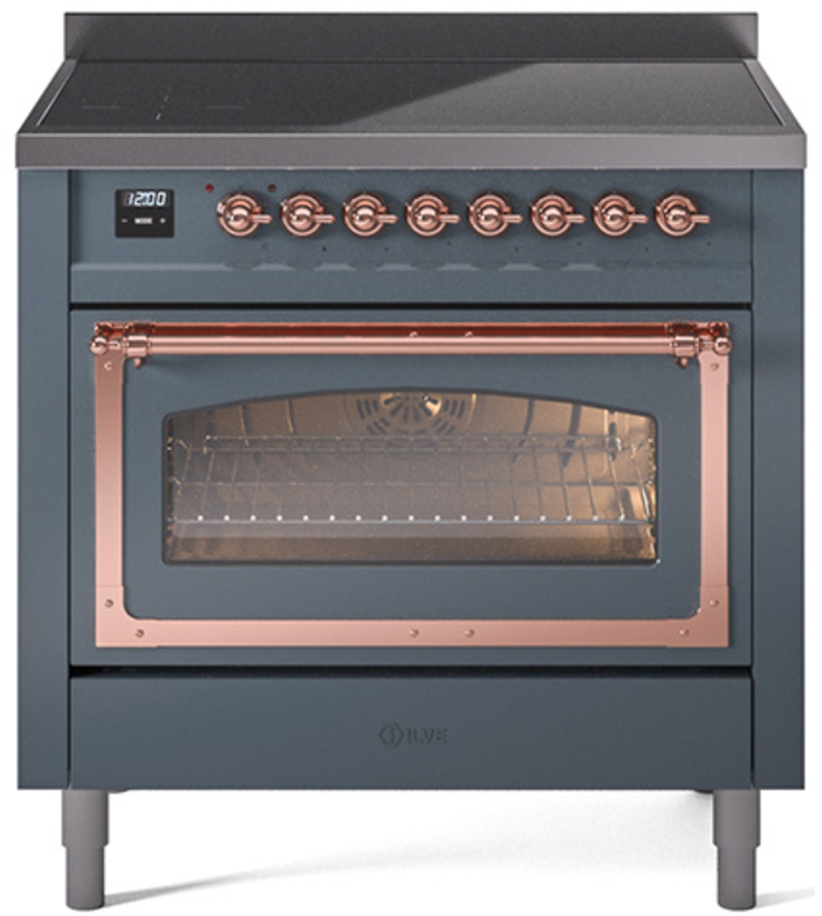 Blue Grey With Copper Knobs