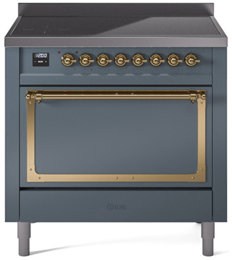 Blue Grey With Brass Knobs