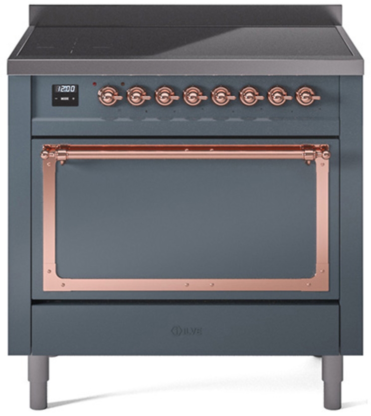 Blue Grey With Copper Knobs