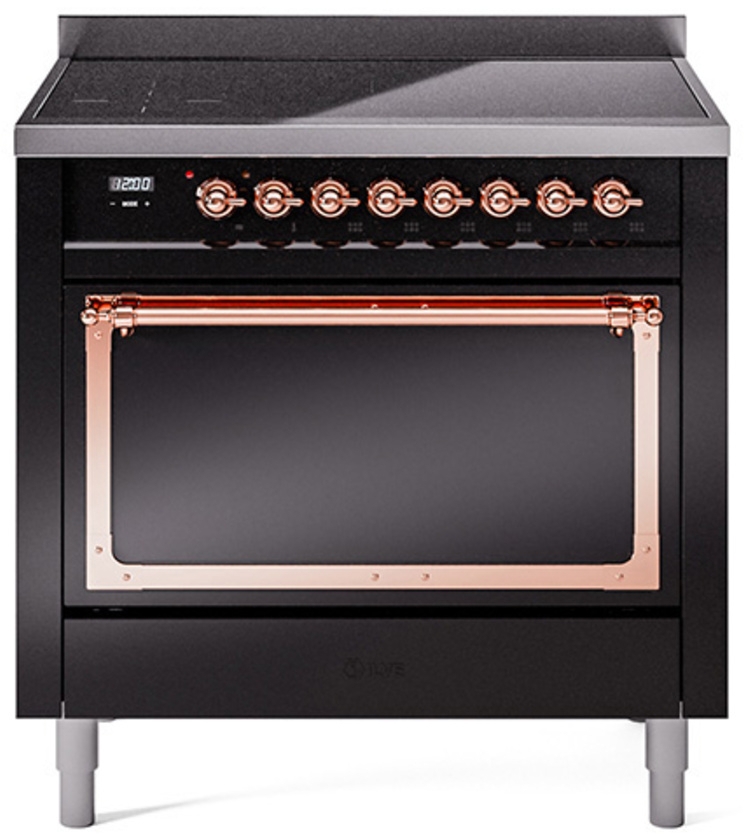 Glossy Black With Copper Knobs