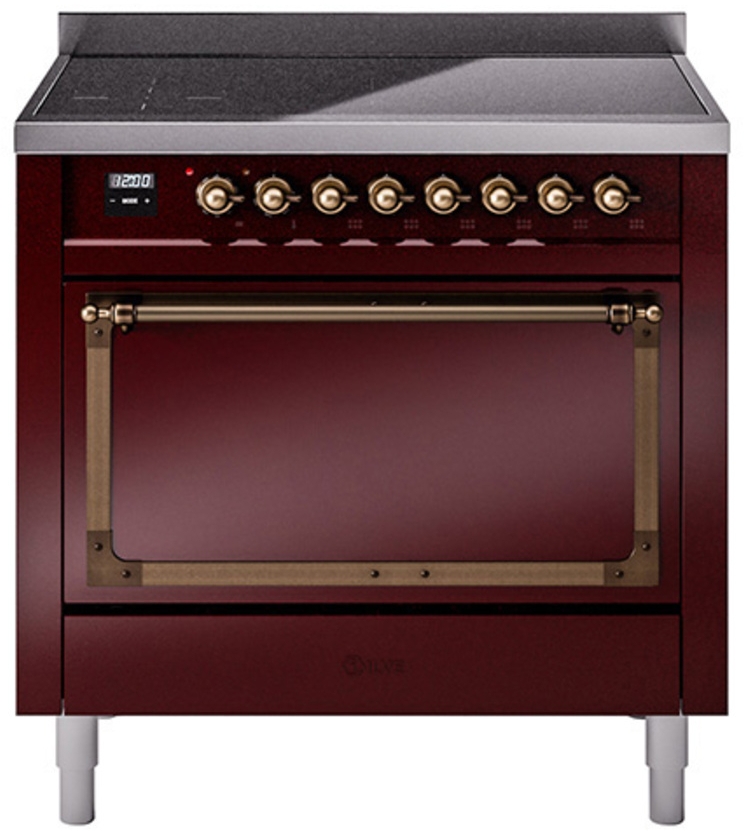 Burgundy With Bronze Knobs