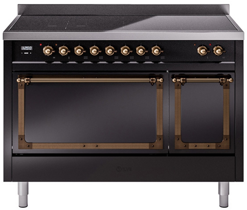 Glossy Black With Bronze Knobs