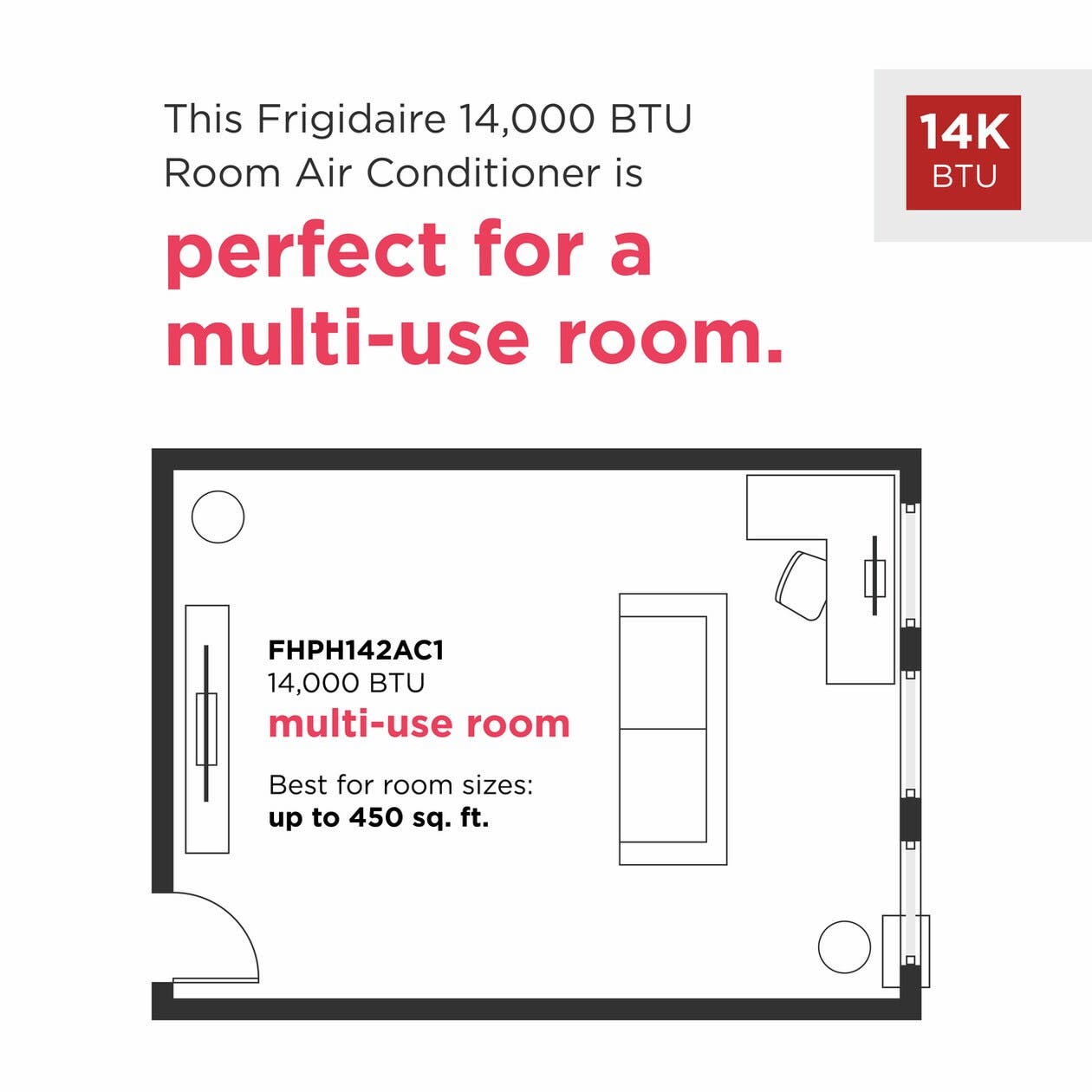 Frigidaire FHPH142AC1 White