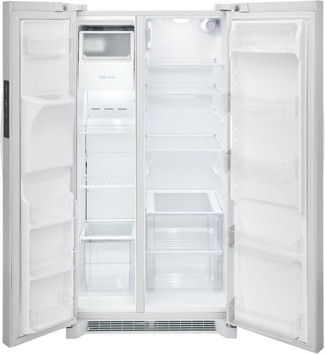 Frigidaire FRSS2623AW 36 Inch Freestanding Side by Side Refrigerator wit...