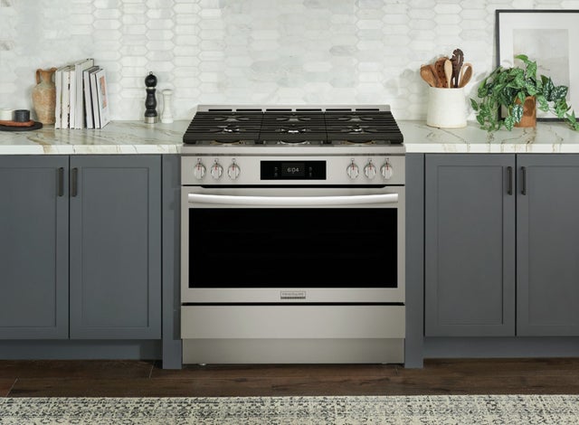 Frigidaire GCFD3661AF 36 Inch Freestanding Dual Fuel Range: Stainless St...