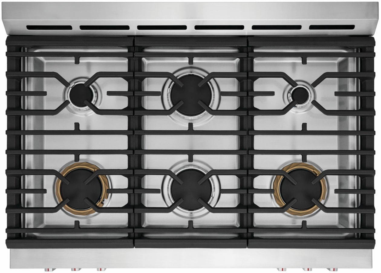 Frigidaire GCFD3661AF 36 Inch Freestanding Dual Fuel Range Smudge