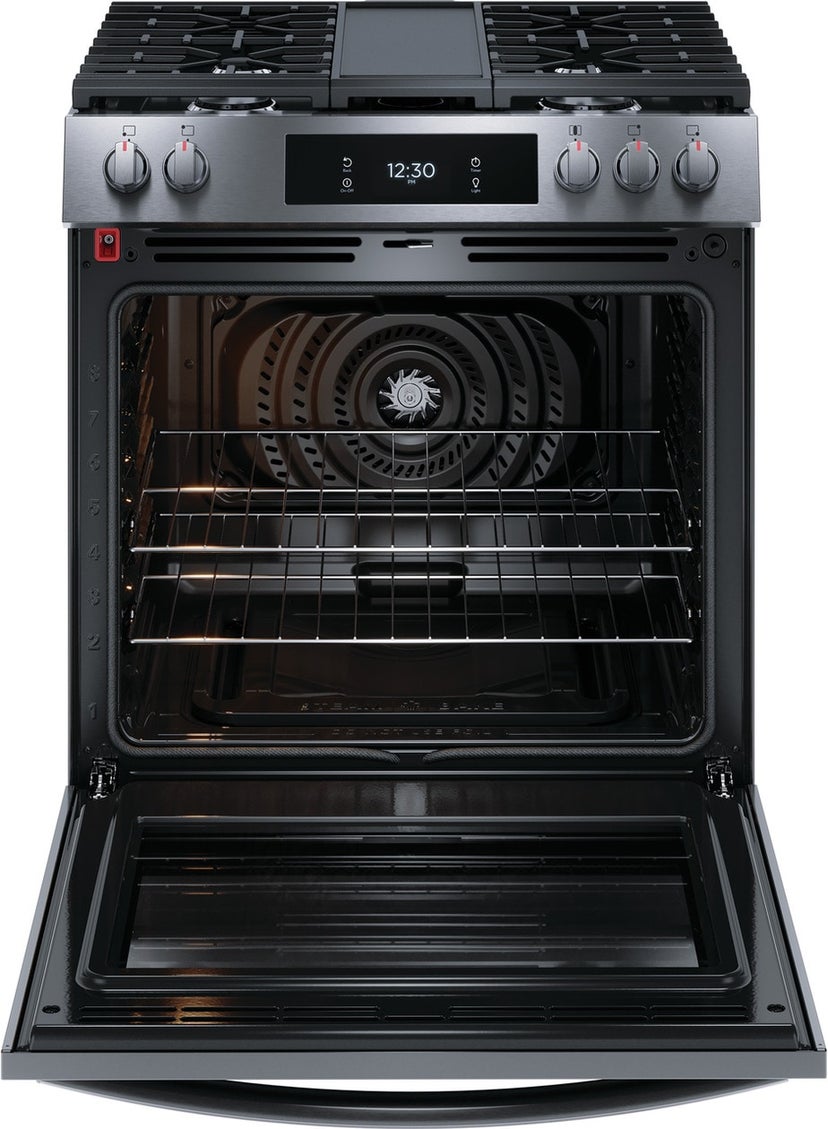 Frigidaire GCFG3060BD 30" Freestanding Gas Range w/ Air Fry: Black Stain...