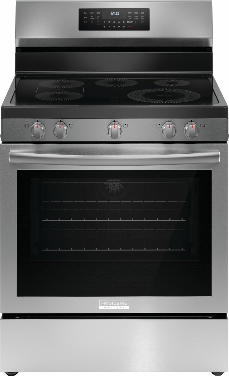 Frigidaire GCRE3060BF 30 Inch Freestanding Electric Range with 5 Element...