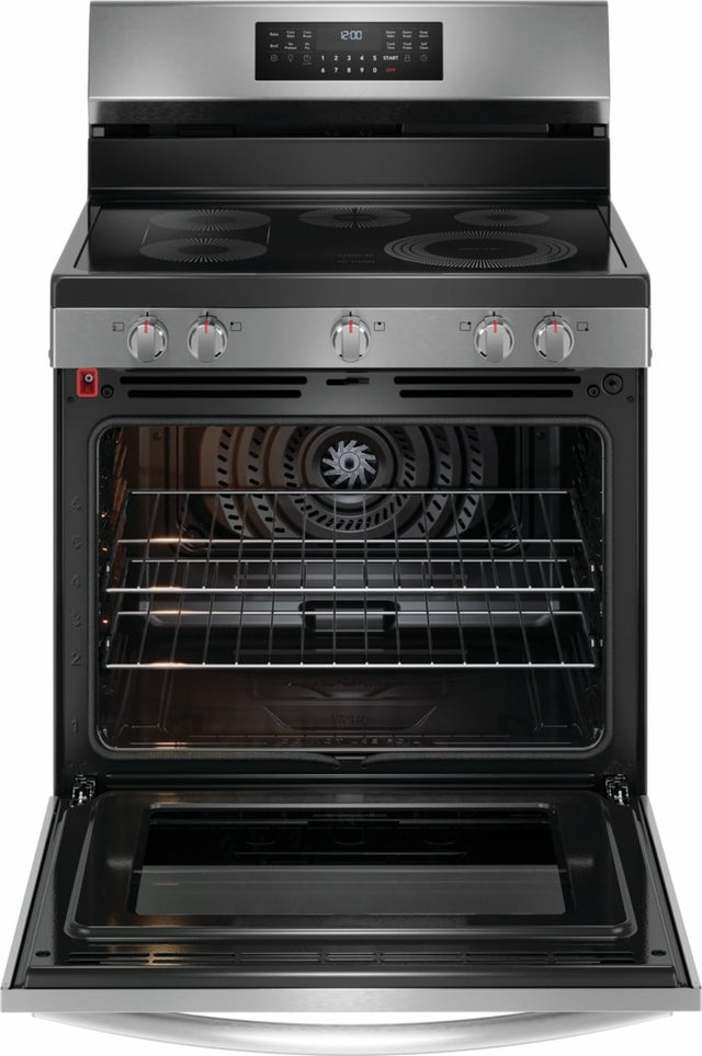 Frigidaire GCRE3060BF 30 Inch Freestanding Electric Range with 5 Element...