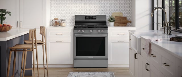 Frigidaire GCRG3060BD 30" Gas Range with No Preheat + Air Fry: Black Sta...