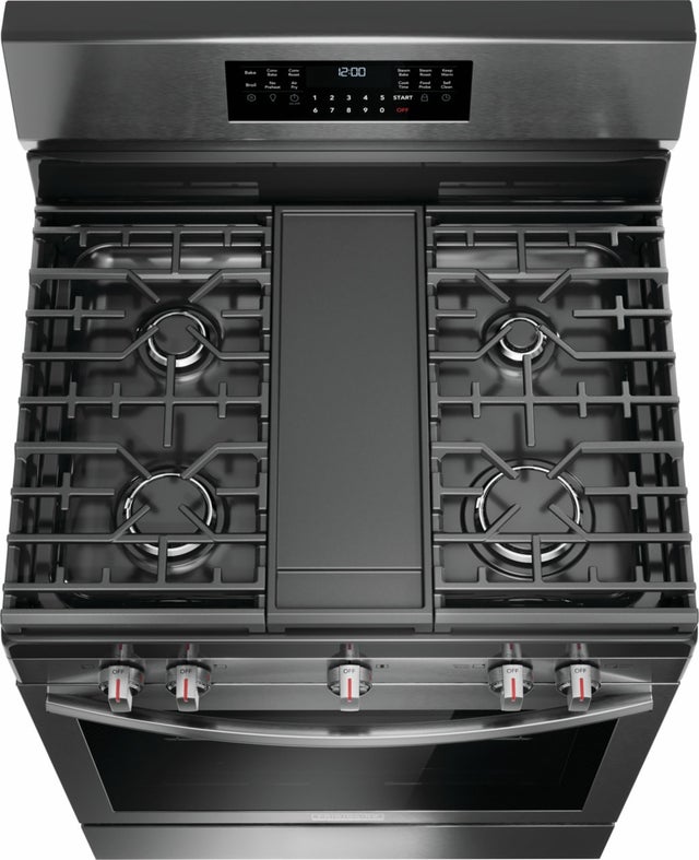 Frigidaire GCRG3060BD 30" Gas Range with No Preheat + Air Fry: Black Sta...