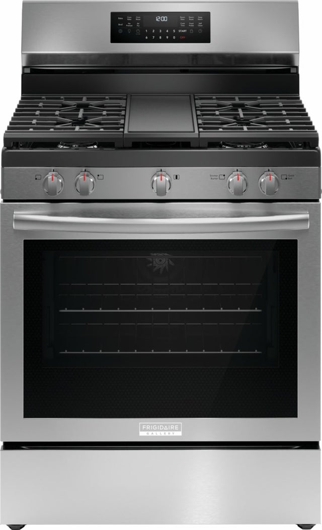 Frigidaire GCRG3060BF 30" Rear Control Gas Range with Total Convection: ...