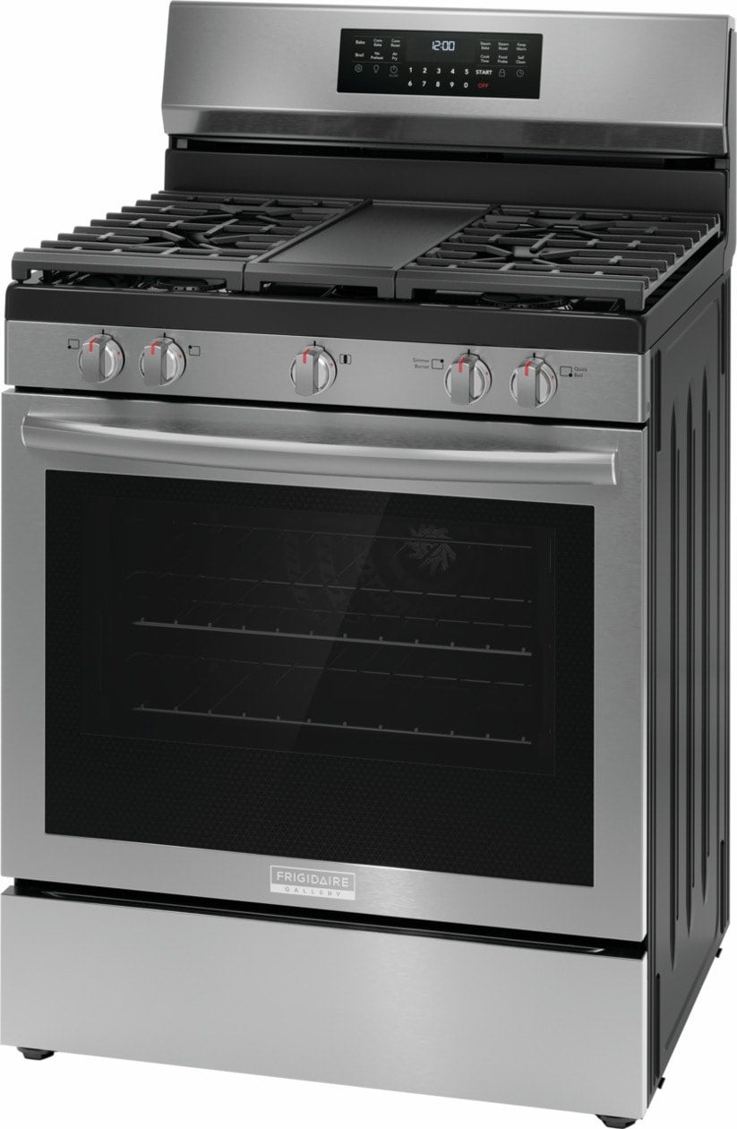 Frigidaire GCRG3060BF 30" Rear Control Gas Range with Total Convection: ...