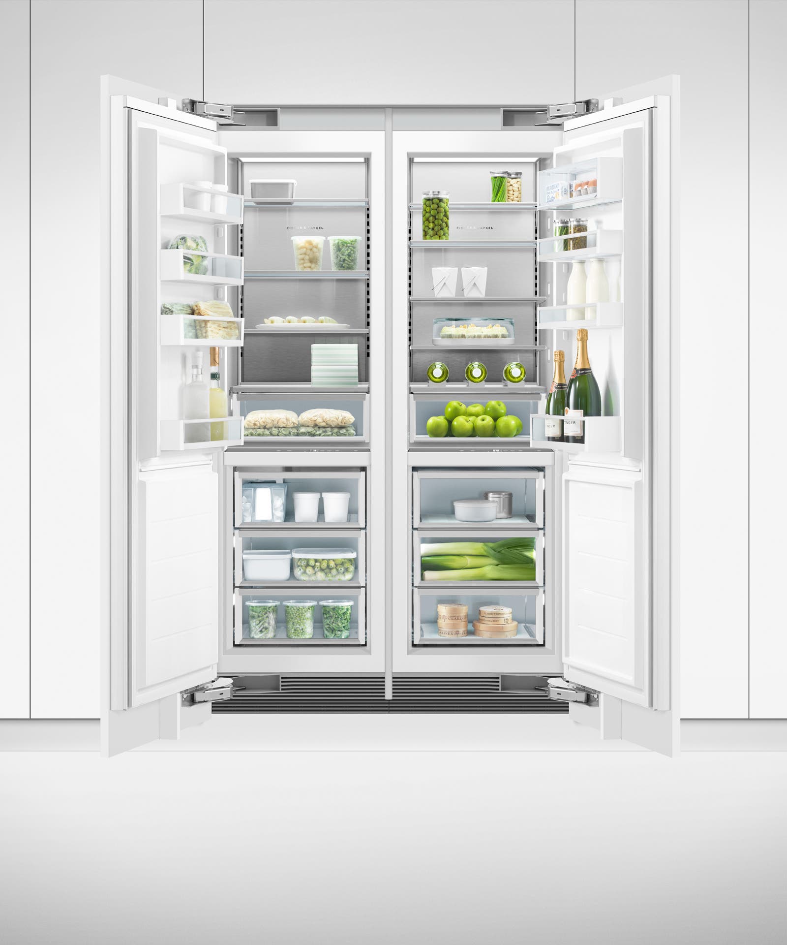 Fisher Paykel RS2484FLJ1 Panel Ready, Left Hinge with White Interior