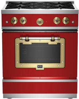 Carmine Red With Brushed Brass Trim, Liquid Propane