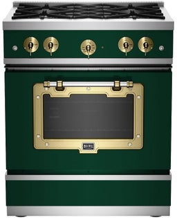 Moss Green With Brushed Brass Trim, Natural Gas