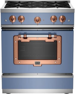 Pastel Blue With Brushed Copper Trim, Natural Gas