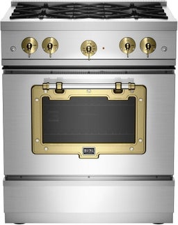 Stainless Steel With Brushed Brass Trim, Natural Gas