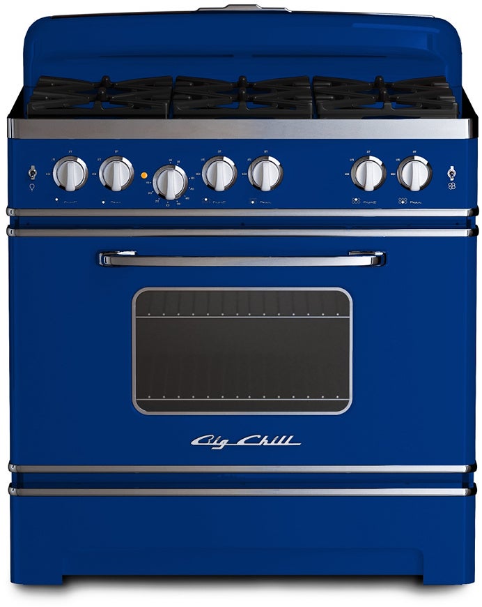 Big Chill BCR36CRLP 36 Inch Retro Freestanding Gas Range Cherry