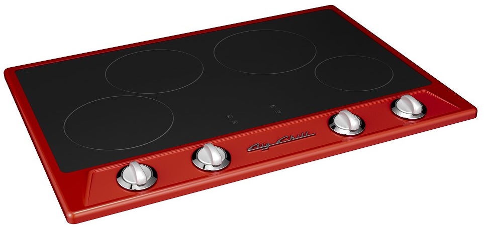 Big Chill BCRICK30CR 30 Inch Retro Induction Cooktop: Cherry Red