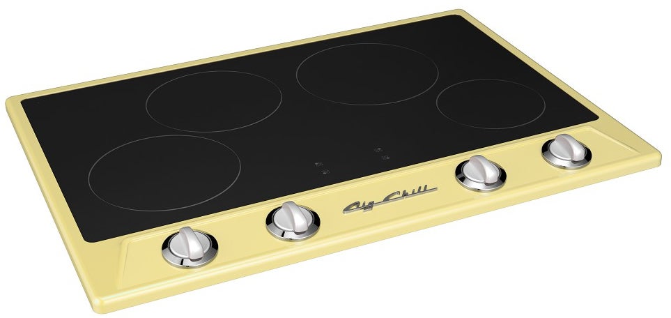 Big Chill BCRICK30BY 30 Inch Retro Induction Cooktop: Buttercup Yellow