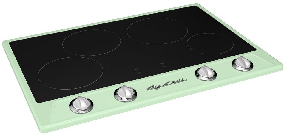 Big Chill BCRICK30JG 30 Inch Retro Induction Cooktop: Jadite Green