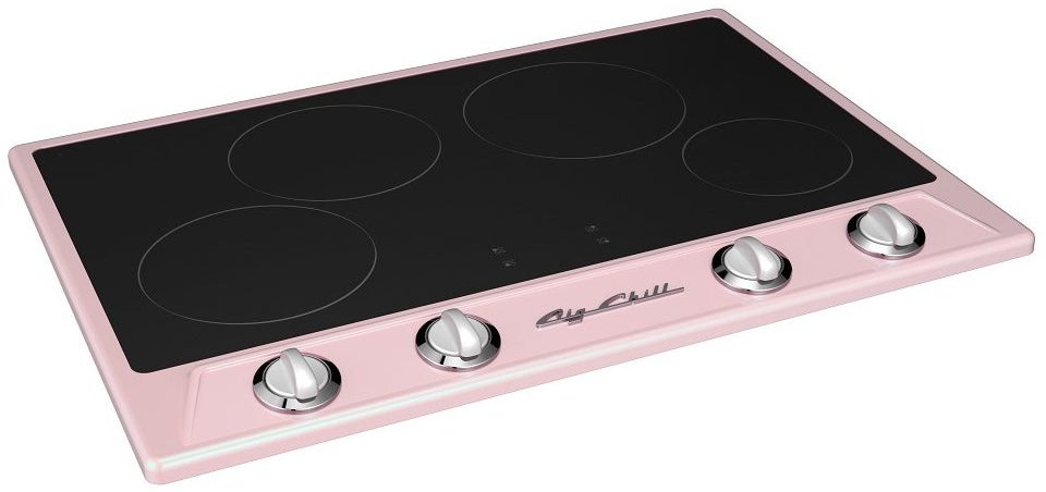 Big Chill BCRICK30PL 30 Inch Retro Induction Cooktop: Pink Lemonade