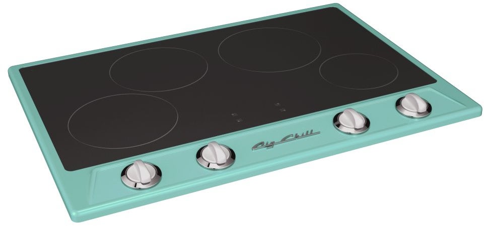 Big Chill BCRICK30T 30 Inch Retro Induction Cooktop: Turquoise