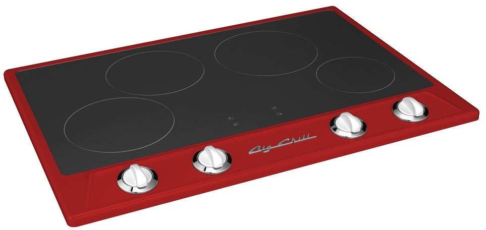 Big Chill BCRICK30CAR 30 Inch Retro Induction Cooktop: Carmine Red